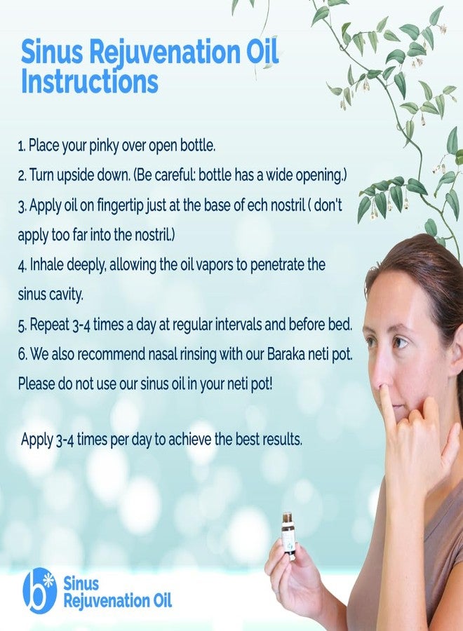 Baraka Sinus Rejuvenation Oil – Blend of 6 Organic Essential Oils for Clear Nasal Breathing, Eases Sinus Pressure, & Offers Relaxing Nasal Health Support | Ideal for Daily Use – 4ml (1-Pack) - Image 3